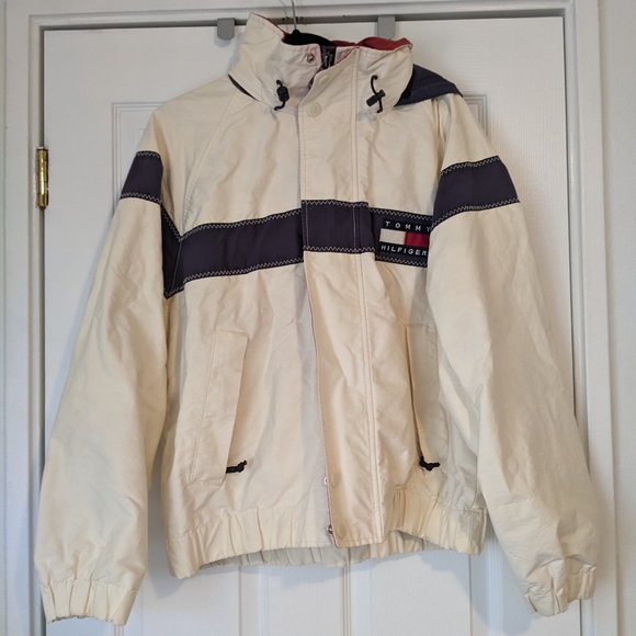 Vintage Tommy Hilfiger Jacket Puffy Men's Medium Red White Blue - Picture 2 of 14